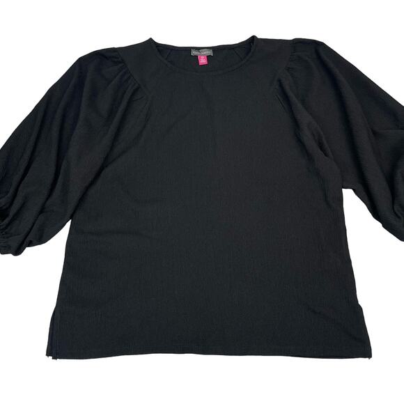 NWT VINCE CAMUTO Puff Sleeve Womens Top Size XS Black - Picture 2 of 6